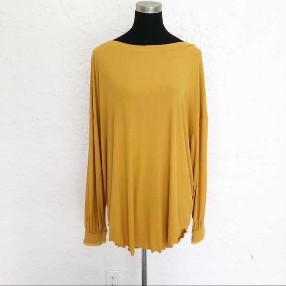 Free People Shimmy Shake Twist Tunic Top in Gold L - Picture 2 of 7